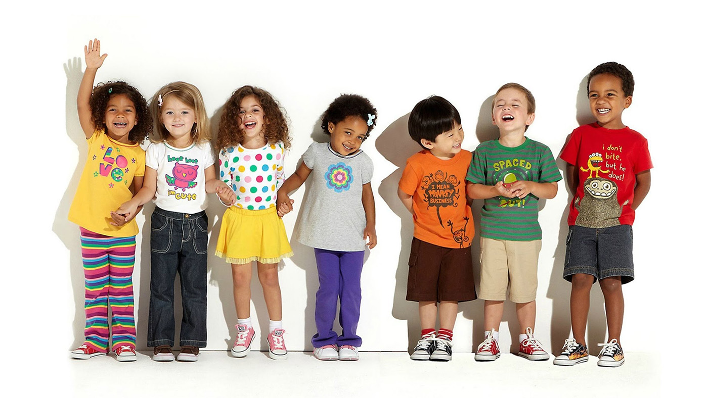 diverse group of school age children